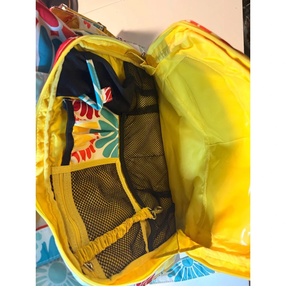 Ju-Ju-Be Be Prepared Diaper Bag Drip Drops Floral Multi-Color Large Travel Tote